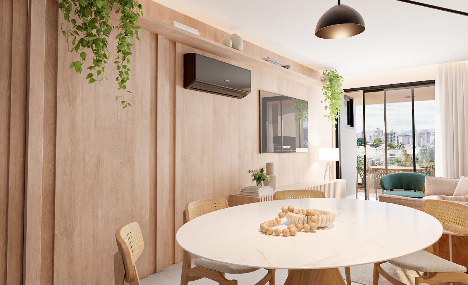 Sala com infraestrutura para ar condicionado
