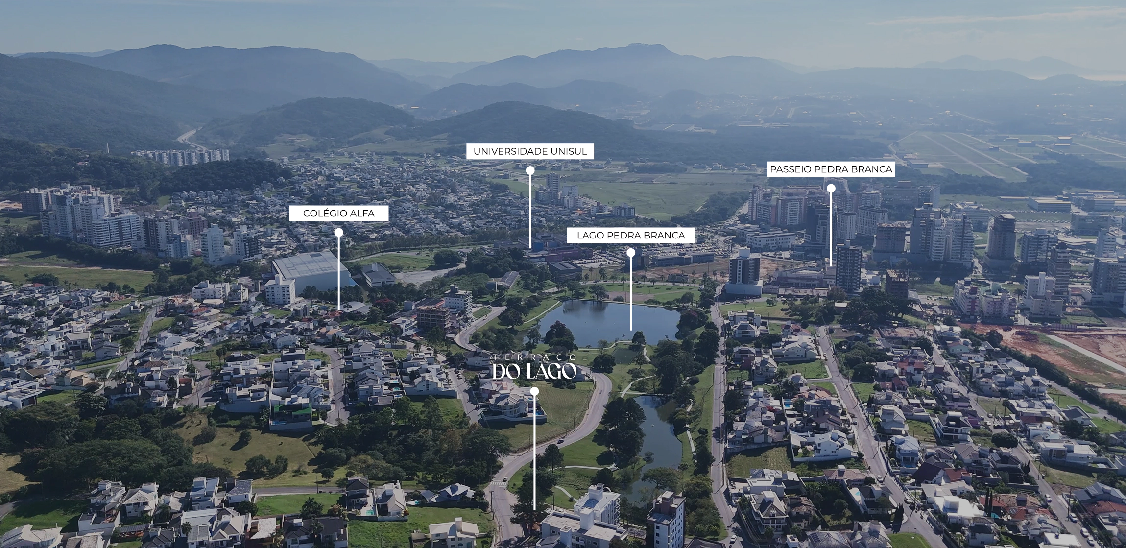 Mapa de localização do Terraço do Lago na Pedra Branca